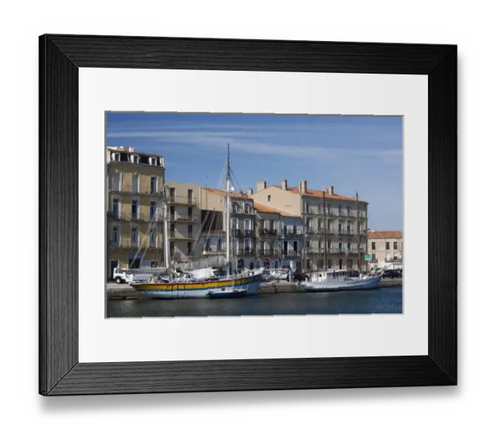 Framed Print : France, Languedoc-Roussillon, Herault Department, Sete, Old Port waterfront Framed Print : France, Languedoc-Roussillon, Herault Department, Sete, Old Port waterfront