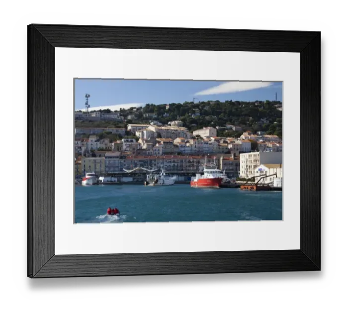 Framed Print : France, Languedoc-Roussillon, Herault Department, Sete, port view Framed Print : France, Languedoc-Roussillon, Herault Department, Sete, port view