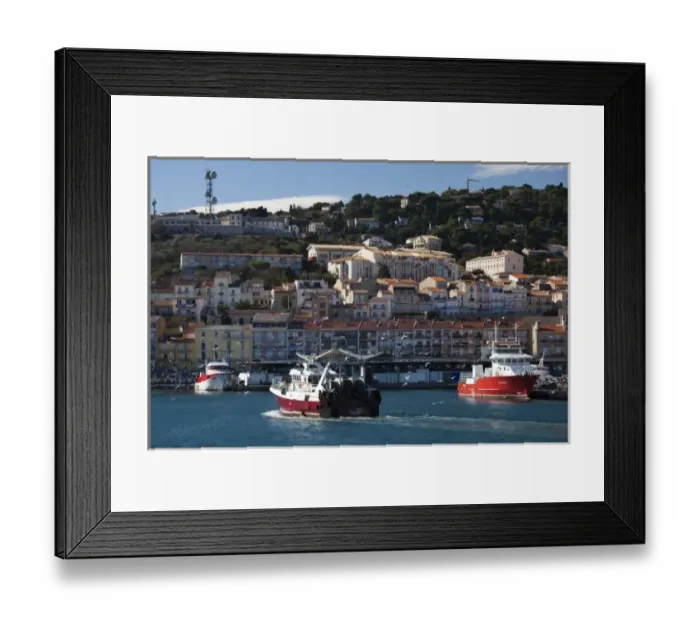 Framed Print : France, Languedoc-Roussillon, Herault Department, Sete, port view Framed Print : France, Languedoc-Roussillon, Herault Department, Sete, port view