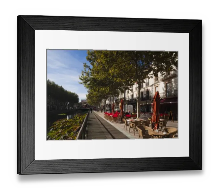 Framed Print : France, Languedoc-Roussillon, Pyrenees-Orientales Department, Perpignan, buildings