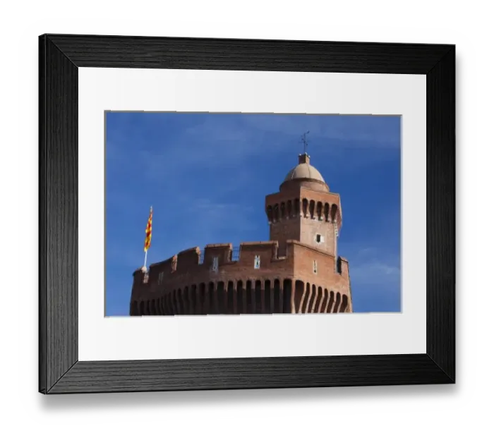 Framed Print : France, Languedoc-Roussillon, Pyrenees-Orientales Department, Perpignan, Le Castillet-Casa Pairal