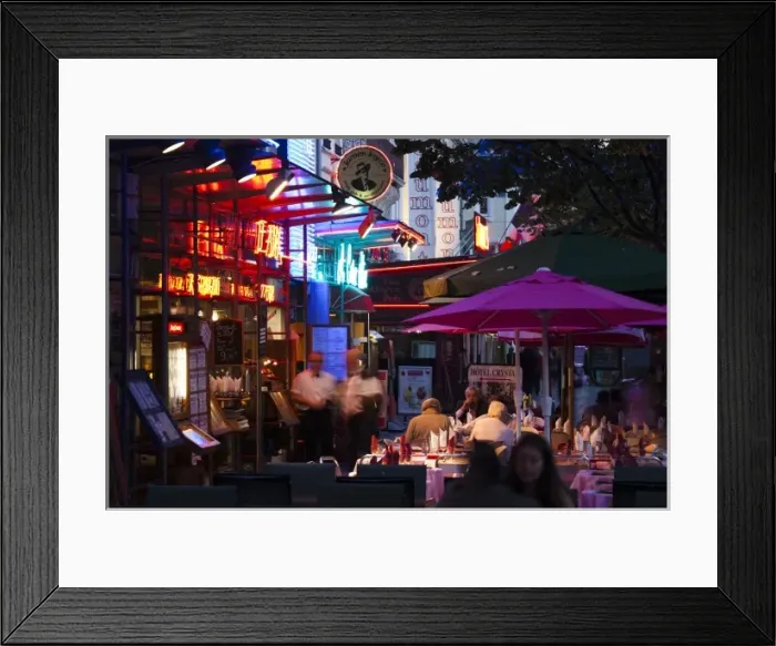 Framed Print : France, Marne, Champagne Ardenne, Reims, Place Drouet d Erlon cafes, evening Framed Print : France, Marne, Champagne Ardenne, Reims, Place Drouet d Erlon cafes, evening