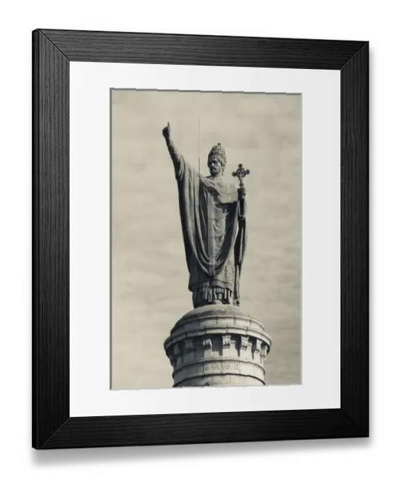 Framed Print : France, Marne, Champagne Region, Chatillon sure Marne, hillside statue of Pope Urban II Framed Print : France, Marne, Champagne Region, Chatillon sure Marne, hillside statue of Pope Urban II