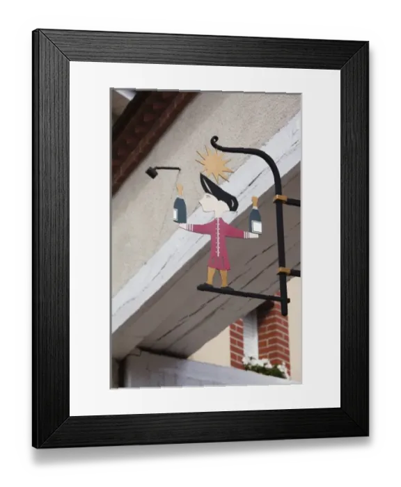 Framed Print : France, Marne, Champagne Region, Hautvillers, sign for wine merchant