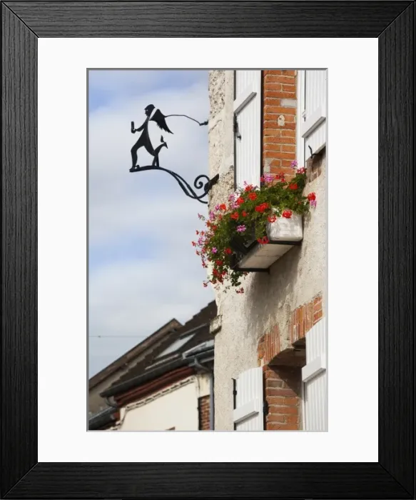 Framed Print : France, Marne, Champagne Region, Hautvillers, sign for wine merchant