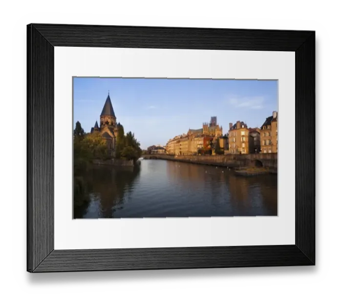 Framed Print : France, Moselle, Lorraine Region, Metz, Temple Neuf and Cathedrale St-Etienne, Moselle riverfront Framed Print : France, Moselle, Lorraine Region, Metz, Temple Neuf and Cathedrale St-Etienne, Moselle riverfront