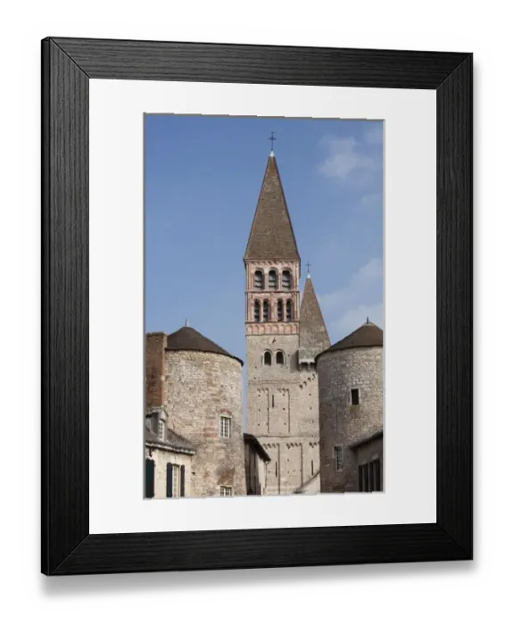 Framed Print : France, Saone-et-Loire Department, Burgundy Region, Maconnais Area, Tournus, St-Philibert Abbey