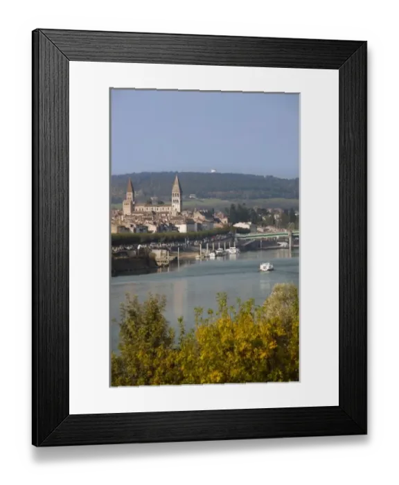 Framed Print : France, Saone-et-Loire Department, Burgundy Region, Maconnais Area, Tournus, town