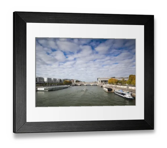 Framed Print : France, Paris, Seine River and the Quai de Bercy Framed Print : France, Paris, Seine River and the Quai de Bercy