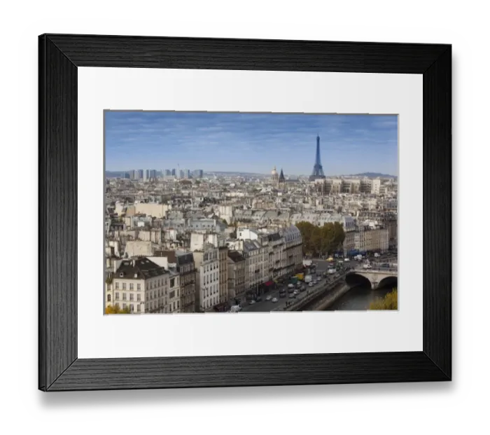 Framed Print : France, Paris, elevated city view from the Cathedrale Notre Dame cathedral
