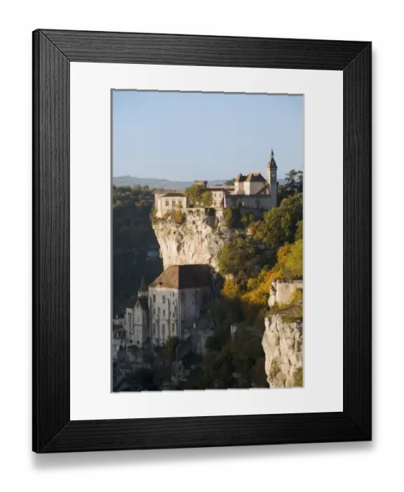 Framed Print : France, Midi-Pyrenees Region, Lot Department, Rocamador, elevated town view, morning