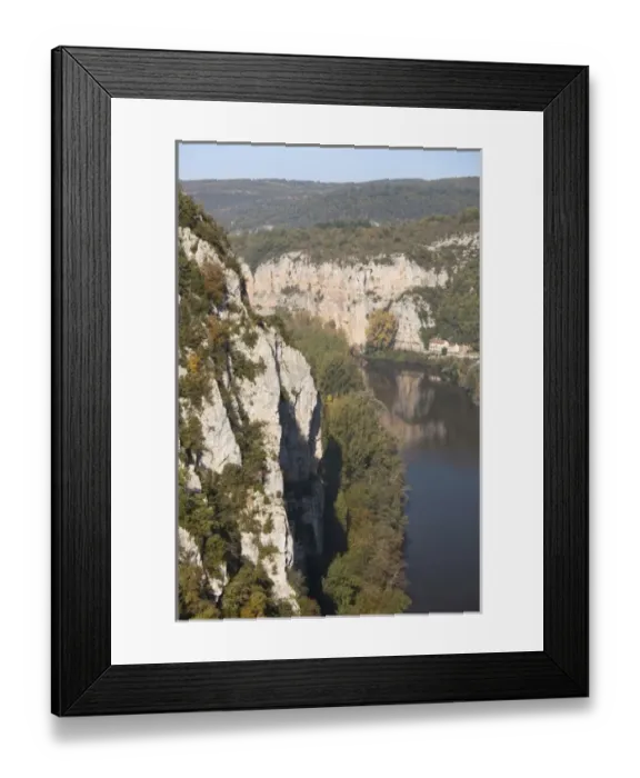 Framed Print : France, Midi-Pyrenees Region, Lot Department, St-Cirq-Lapopie, elevated view of Framed Print : France, Midi-Pyrenees Region, Lot Department, St-Cirq-Lapopie, elevated view of