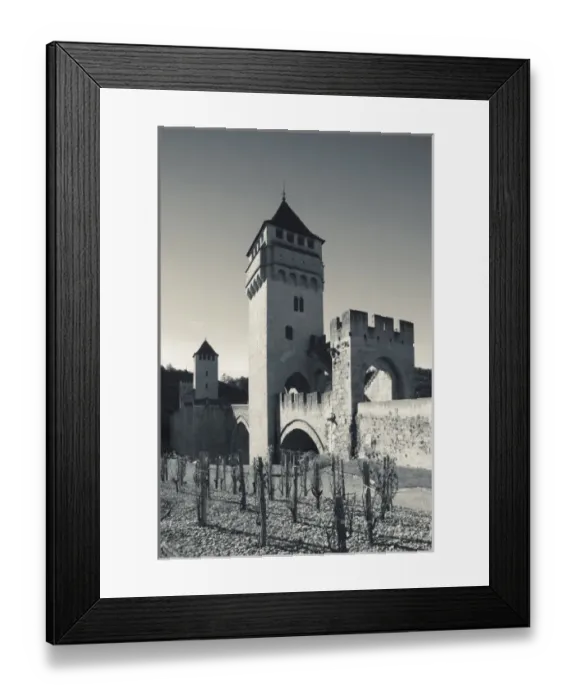 Framed Print : France, Midi-Pyrenees Region, Lot Department, Cahors, Pont Valentre, midieval bridge