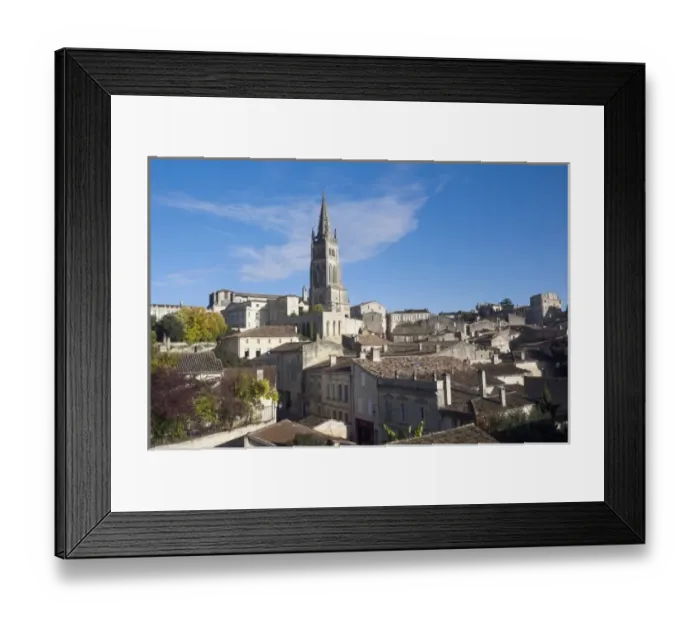 Framed Print : France, Aquitaine Region, Gironde Department, St-Emilion, wine town, town view with Framed Print : France, Aquitaine Region, Gironde Department, St-Emilion, wine town, town view with