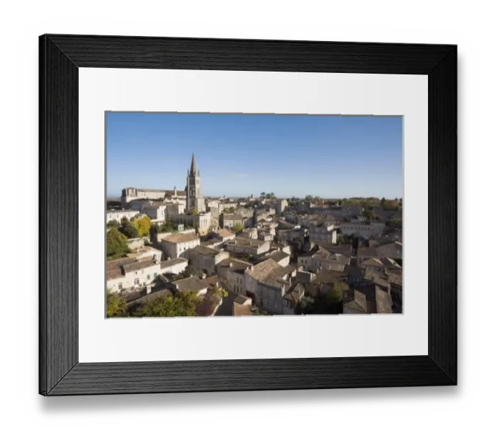 Framed Print : France, Aquitaine Region, Gironde Department, St-Emilion, wine town, town view with Framed Print : France, Aquitaine Region, Gironde Department, St-Emilion, wine town, town view with