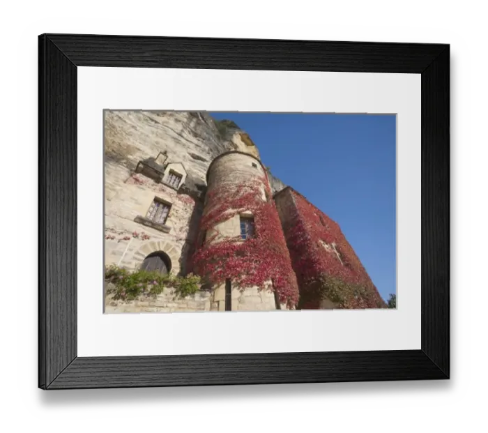 Framed Print : France, Aquitaine Region, Dordogne Department, La Roque Gageac, town on the Dordogne River