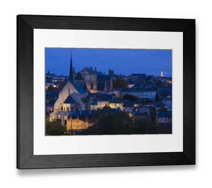Framed Print : France, Poitou-Charentes Region, Vienne Department, Poitiers, elevated view of town Framed Print : France, Poitou-Charentes Region, Vienne Department, Poitiers, elevated view of town