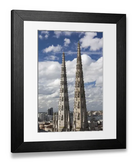 Framed Print : France, Aquitaine Region, Gironde Department, Bordeaux, overview of Cathedrale St-Andre
