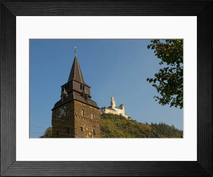 Framed Print : Marksburg Castle on hill outside Braubach, Germany, a village on Rhine River Framed Print : Marksburg Castle on hill outside Braubach, Germany, a village on Rhine River