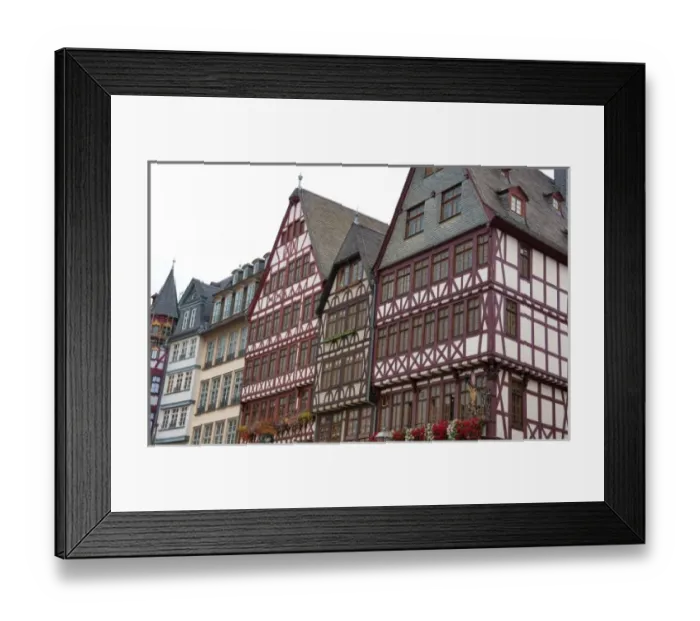 Framed Print : Gabled architecture of Romerberg square, Old Town, Frankfurt, Germany Framed Print : Gabled architecture of Romerberg square, Old Town, Frankfurt, Germany