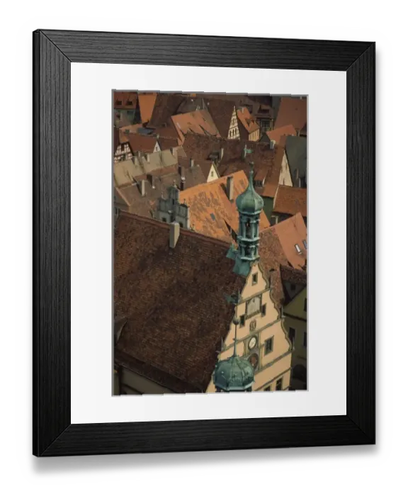 Framed Print : Germany, Rothenburg, Overview of rooftops Framed Print : Germany, Rothenburg, Overview of rooftops