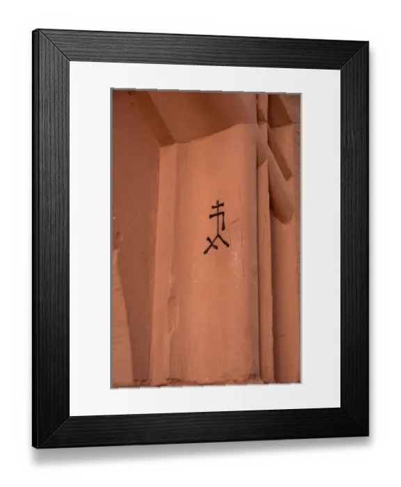 Framed Print : Germany, Wertheim. Medieval architectural building detail, stone makers mark. Stones