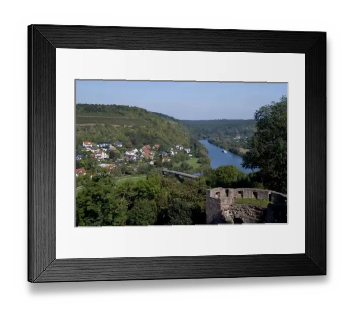 Framed Print : Germany, Wertheim. View near confluence of Tauber & Main River from hilltop ruins Framed Print : Germany, Wertheim. View near confluence of Tauber & Main River from hilltop ruins