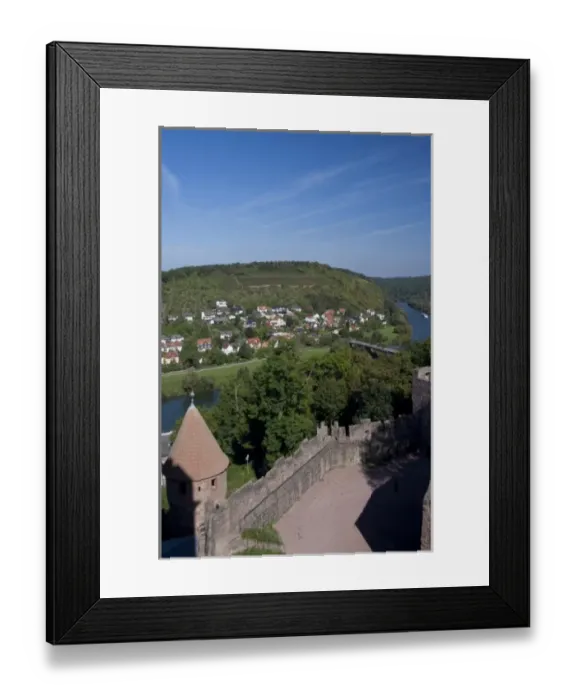 Framed Print : Germany, Wertheim. View near confluence of Tauber & Main River from hilltop ruins Framed Print : Germany, Wertheim. View near confluence of Tauber & Main River from hilltop ruins
