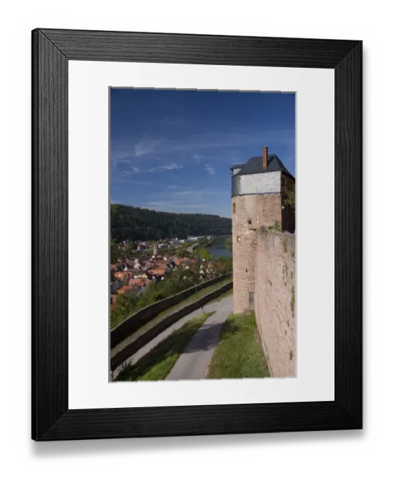 Framed Print : Germany, Wertheim. Confluence of Tauber & Main River view from hilltop ruins of Hohenburg Castle Framed Print : Germany, Wertheim. Confluence of Tauber & Main River view from hilltop ruins of Hohenburg Castle