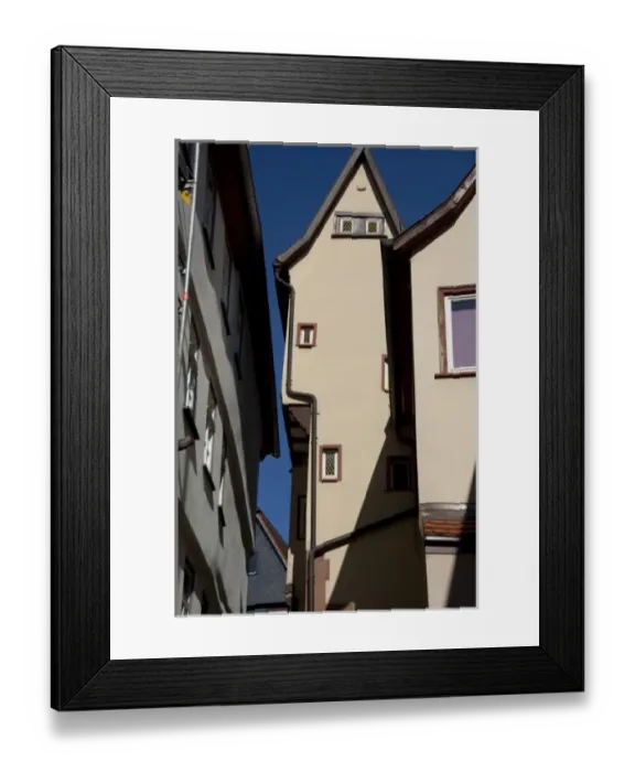 Framed Print : Germany, Franconia, Wertheim. Famous historic housing with a VERY close fit Framed Print : Germany, Franconia, Wertheim. Famous historic housing with a VERY close fit