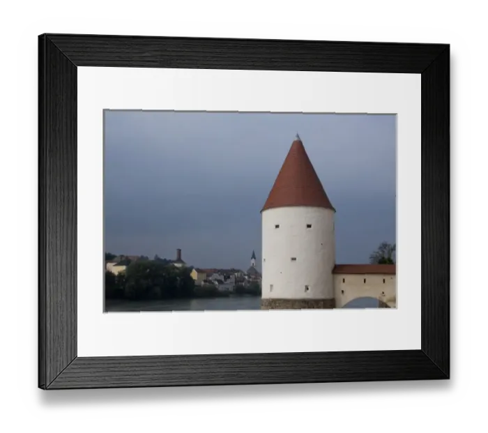 Framed Print : Germany, Passau. 13th Century medieval tower along the Inn River at Passau Framed Print : Germany, Passau. 13th Century medieval tower along the Inn River at Passau
