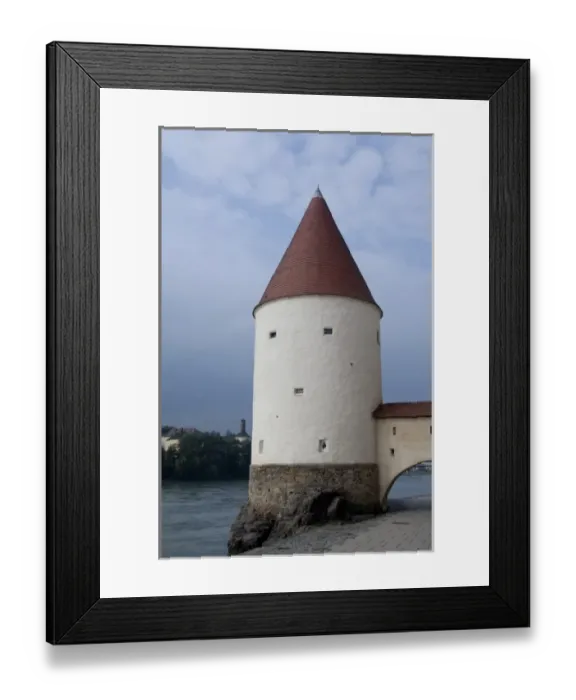 Framed Print : Germany, Passau. 13th Century medieval tower along the Inn River at Passau Framed Print : Germany, Passau. 13th Century medieval tower along the Inn River at Passau