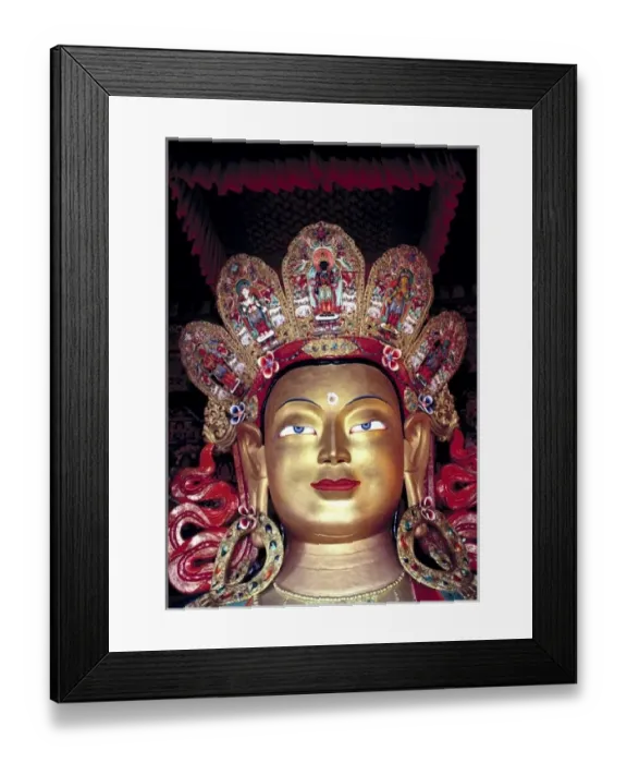 Framed Print : Asia, India, Ladakh, Thikse. The Buddha at Thikse Gompa in Ladakh, India, has an Framed Print : Asia, India, Ladakh, Thikse. The Buddha at Thikse Gompa in Ladakh, India, has an