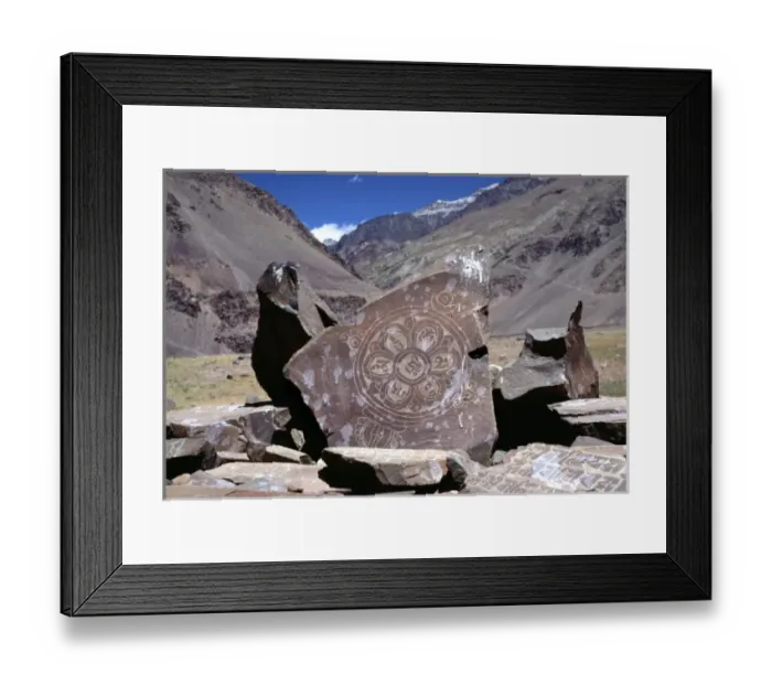 Framed Print : Asia, India, Ladakh, Karsha. Carved and decorated mani stones lie upended in Karsha Gompa Framed Print : Asia, India, Ladakh, Karsha. Carved and decorated mani stones lie upended in Karsha Gompa