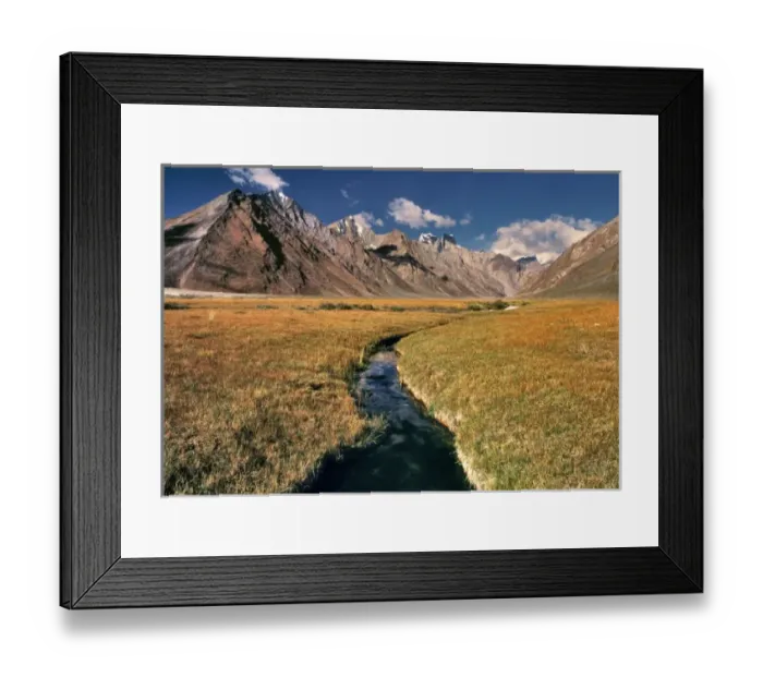 Framed Print : Asia, India, Ladakh, Pensila. Glacier runoff flows from the Himalayas near Pensila Framed Print : Asia, India, Ladakh, Pensila. Glacier runoff flows from the Himalayas near Pensila