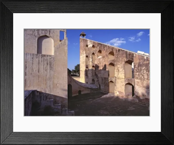 Framed Print : Asia, India, Rajasthan, Jaipur. The horizontal design of Jantar Mantar Observatory