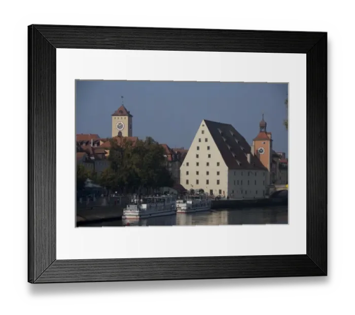 Framed Print : Germany, Bavaria, Regensburg. Historic Salt House, clock tower on the banks of the Danube River Framed Print : Germany, Bavaria, Regensburg. Historic Salt House, clock tower on the banks of the Danube River