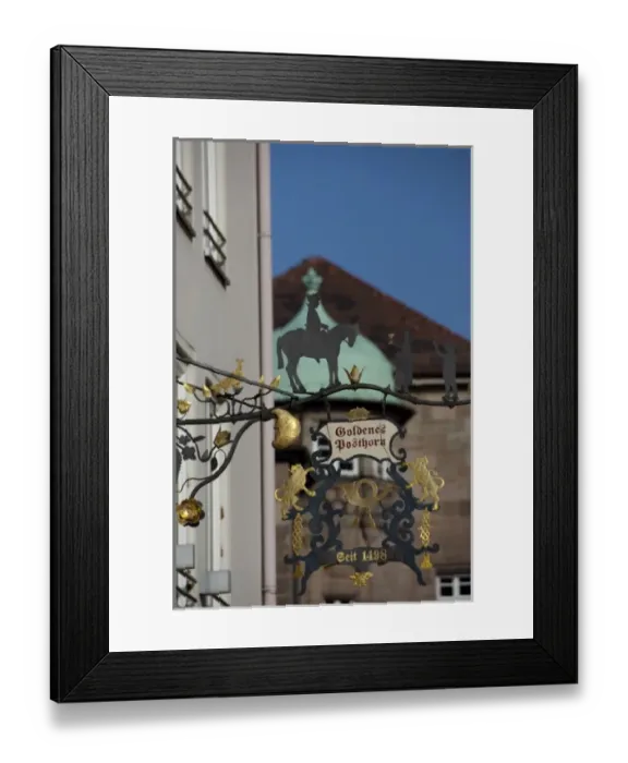 Framed Print : Germany, Bavaria, Nuremberg. Market Square store sign Framed Print : Germany, Bavaria, Nuremberg. Market Square store sign