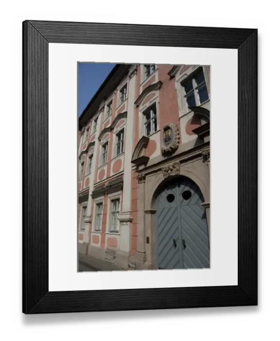 Framed Print : Germany, Bamberg. Traditional architecture in historic Jewish neighborhood