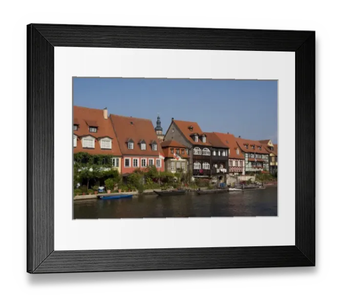 Framed Print : Germany, Bamberg. Little Venice (aka Klein Venedig), historic medieval former fisherman s Framed Print : Germany, Bamberg. Little Venice (aka Klein Venedig), historic medieval former fisherman s