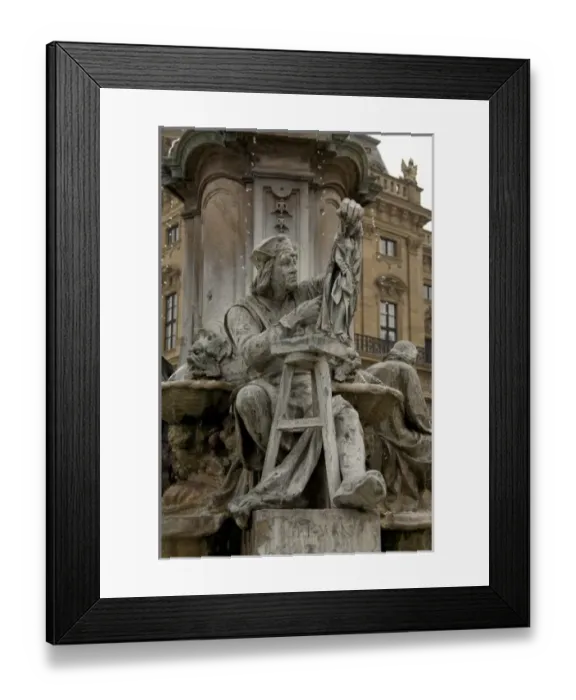 Framed Print : Germany, Wurzburg. Bishops Residence, historic fountain