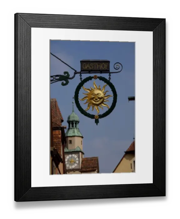 Framed Print : Germany, Franconia, Rothenburg. Traditional hanging store sign, Gasthof (Guest House) Framed Print : Germany, Franconia, Rothenburg. Traditional hanging store sign, Gasthof (Guest House)