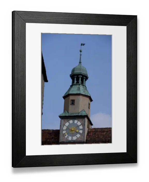 Framed Print : Germany, Franconia, Rothenburg. Historic city walls & clock tower Framed Print : Germany, Franconia, Rothenburg. Historic city walls & clock tower