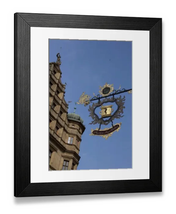 Framed Print : Germany, Rothenburg, Market Square. Town Hall, Renaissance front building from 1572