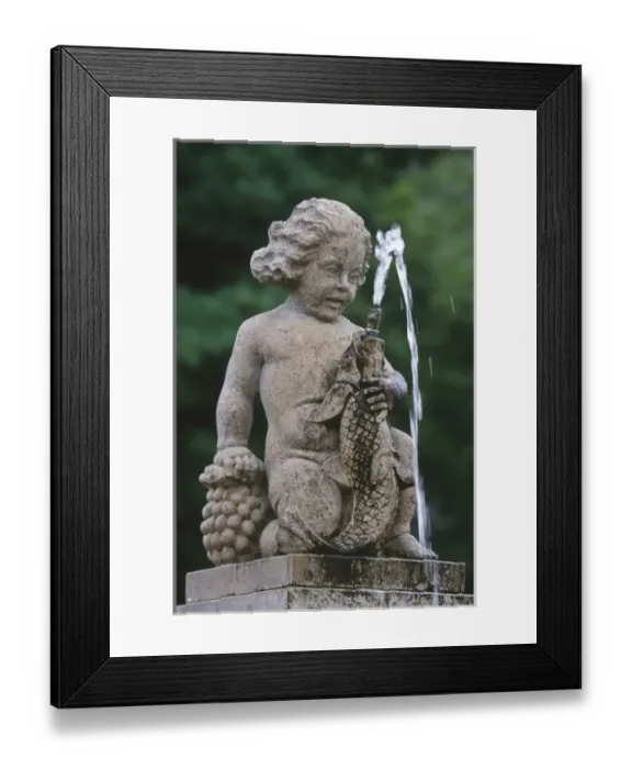 Framed Print : Germany, Braubach, Rhine Valley, fountain