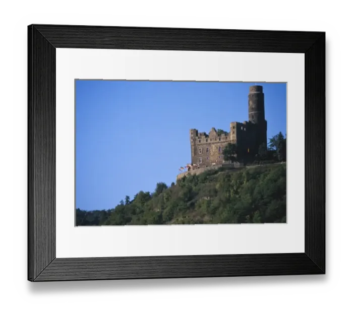 Framed Print : Germany, Rhineland-Palatinate, village of Wellmich near St. Goarshausen, Rhine River, Burg Maus