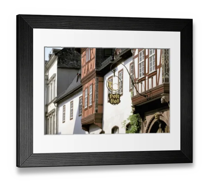 Framed Print : Europe, Germany, Rhineland, Pfalz, Bacharach. Ornate signage Framed Print : Europe, Germany, Rhineland, Pfalz, Bacharach. Ornate signage