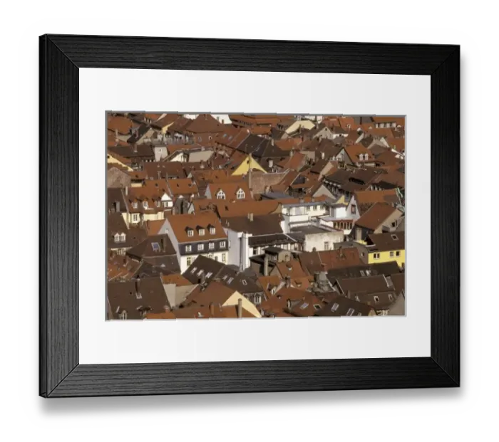 Framed Print : Europe, Germany, Baden, Wurttemberg, Heidelberg. Rooftops