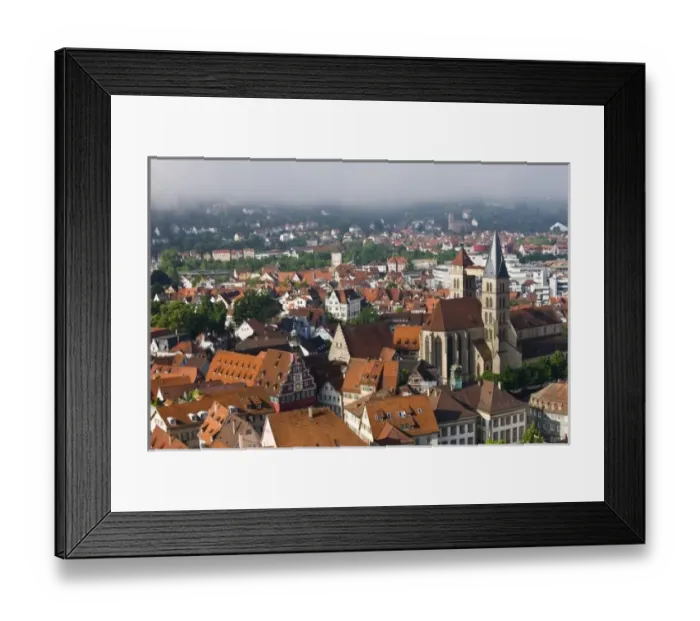 Framed Print : Germany, Baden-Wurttemberg, Esslingen Am Neckar. Town view from vineyards Framed Print : Germany, Baden-Wurttemberg, Esslingen Am Neckar. Town view from vineyards