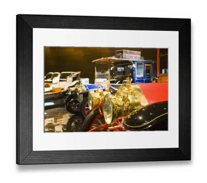 Framed Print : Germany, Baden-Wurttemberg, Stuttgart. Mercedes Benz Museum, early 20th century Mercedes cars